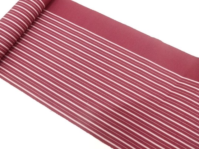 JAPANESE KIMONO / ANTIQUE STRIPED WEAVE 8-SUN OBI FABRIC BOLT